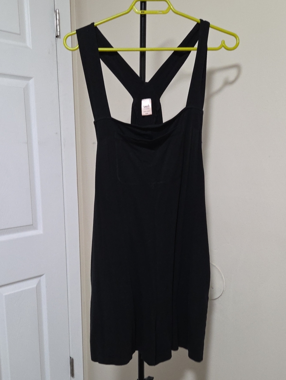 Smash + Tess Black Sleeveless Cross-Back Jumpsuit Romper